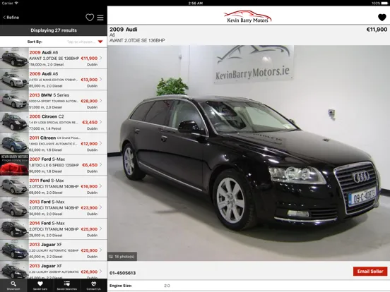 Capturas de tela do Kevin Barry Motors iPad 