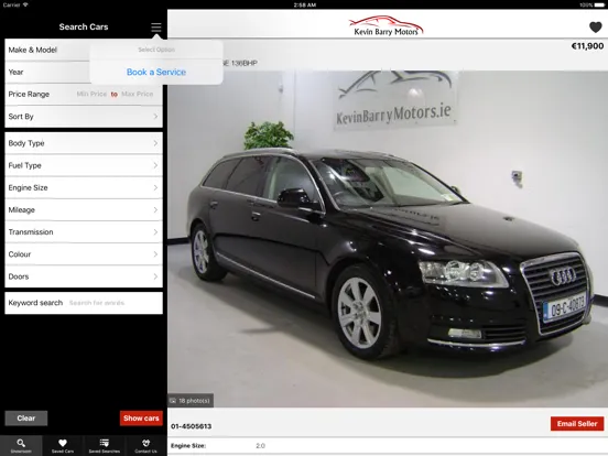 Capturas de tela do Kevin Barry Motors iPad 