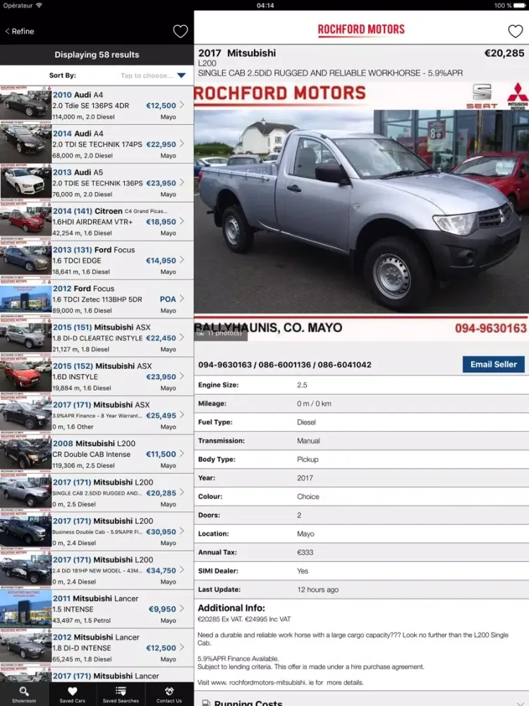 Capturas de tela do Rochford Motors Ltd iPad 