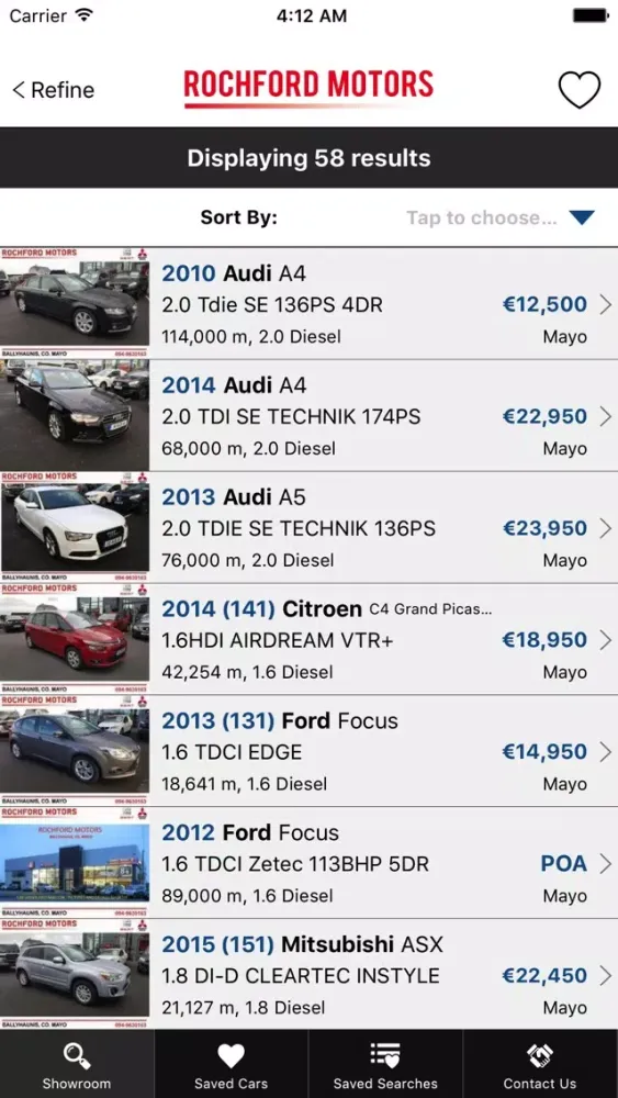 Capturas de tela do Rochford Motors Ltd