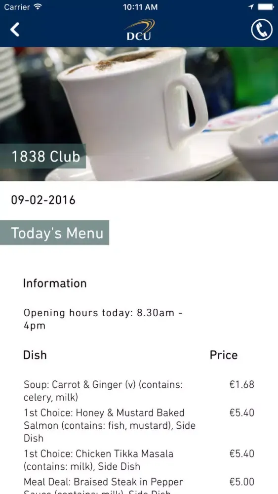 Ảnh chụp màn hình của DCU Mobile App