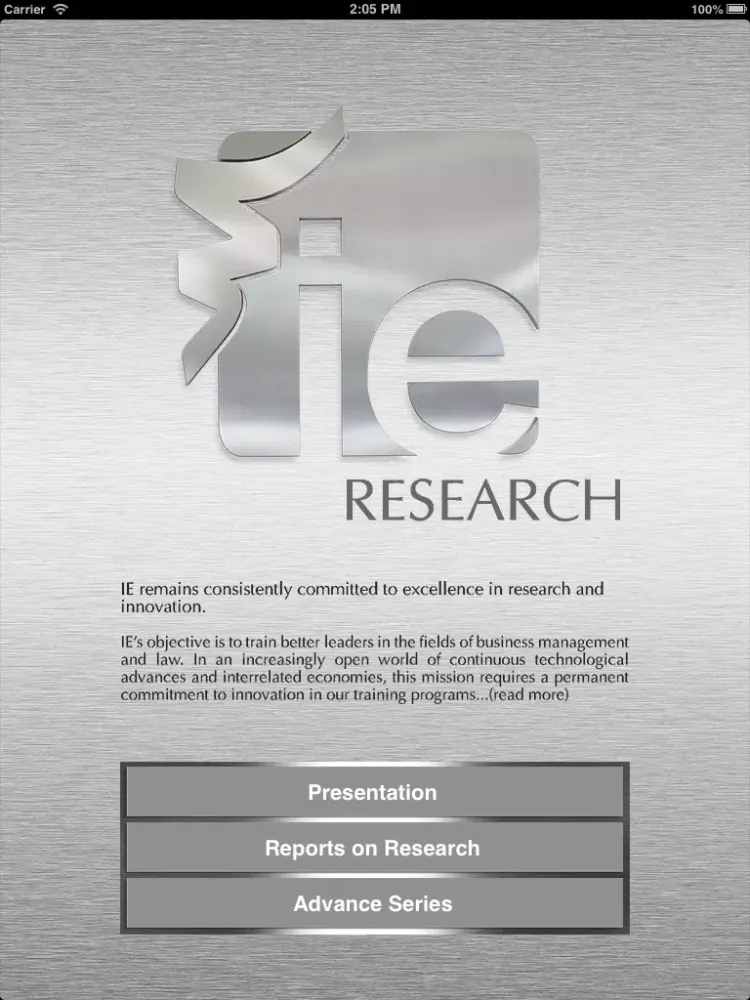 IE Research iPad  Screenshots