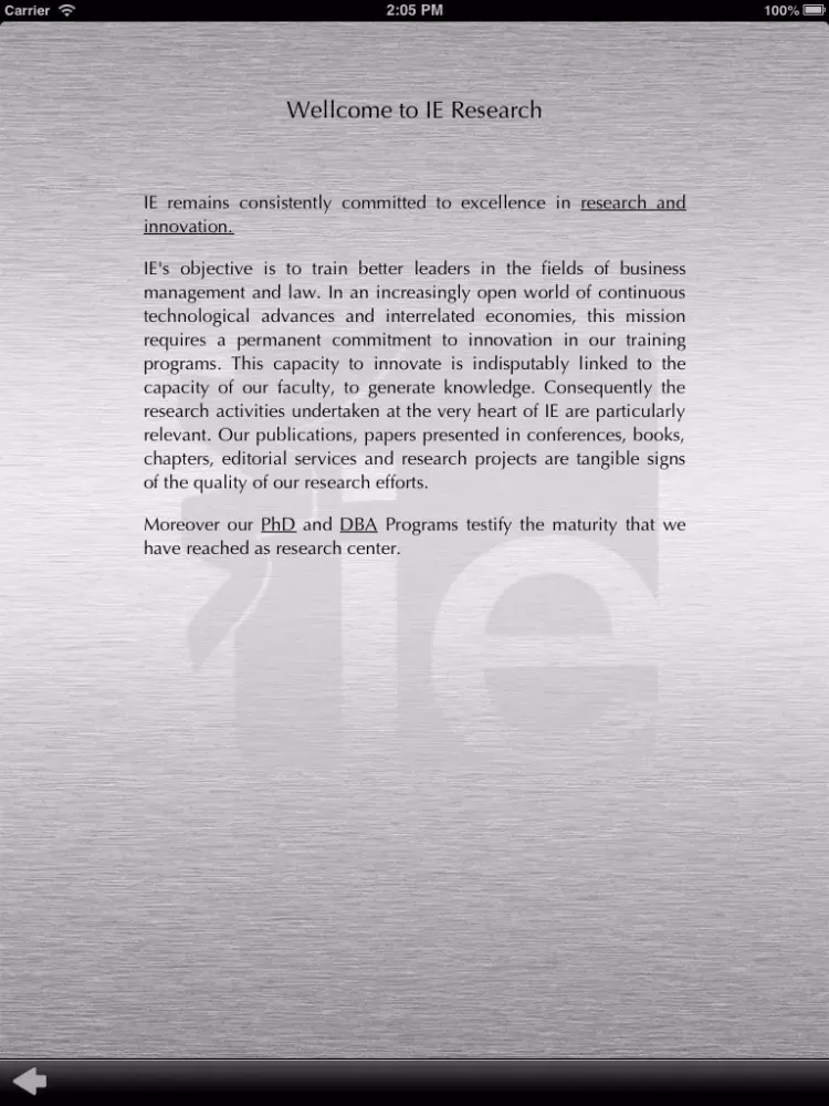 IE Research iPad  Screenshots