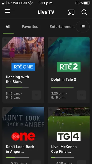eir TV سکرین شاٹس
