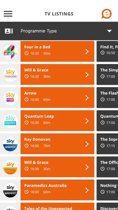 Capturas de tela do TV Listings Guide Ireland