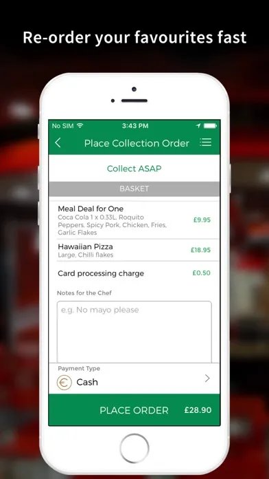 Capturas de tela do Caspian Pizza App