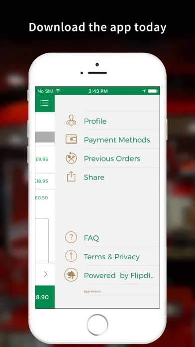 Capturas de tela do Caspian Pizza App
