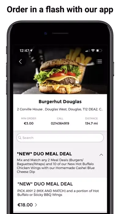 Screenshot di Burgerhut Cork App