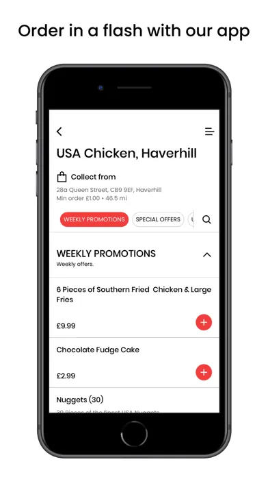 Capturas de tela do USA Chicken, Haverhill App
