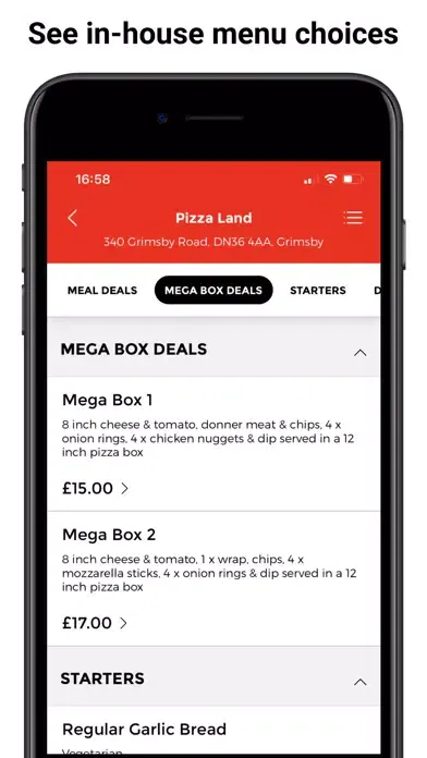 Pizza Land Restaurant App スクリーンショット