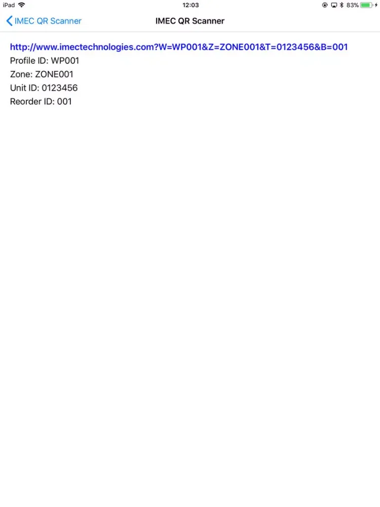 IMEC QR Scanner iPad 应用截图