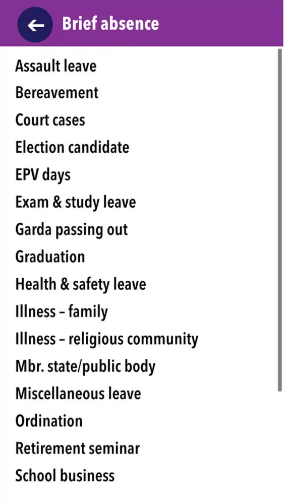 Captures d'écran de INTO guide to teachers leave