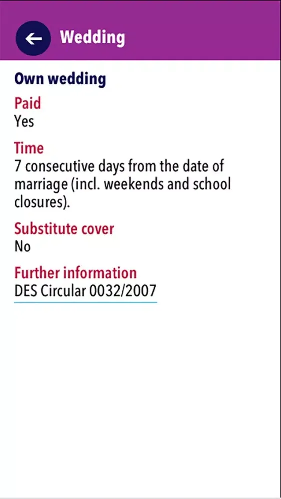 Captures d'écran de INTO guide to teachers leave