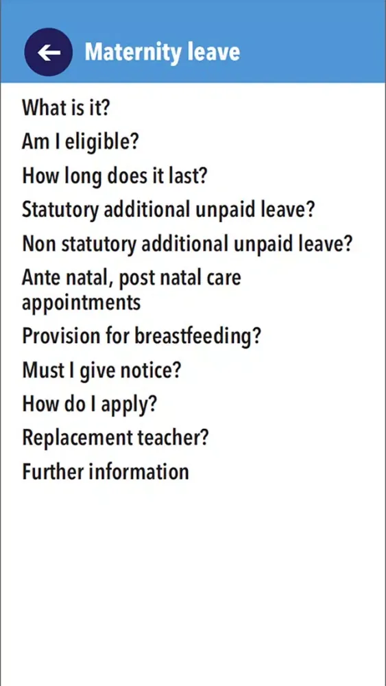 Captures d'écran de INTO guide to teachers leave