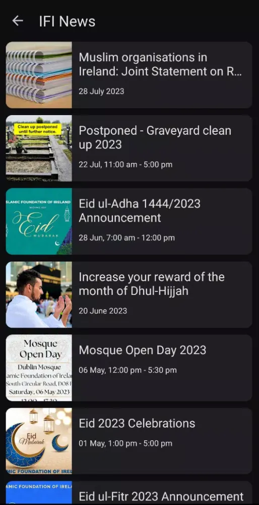 Capturas de tela do Islamic Foundation of Ireland