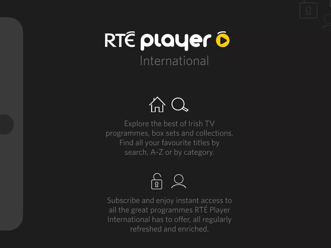 RTÉ Player International iPad  Screenshots