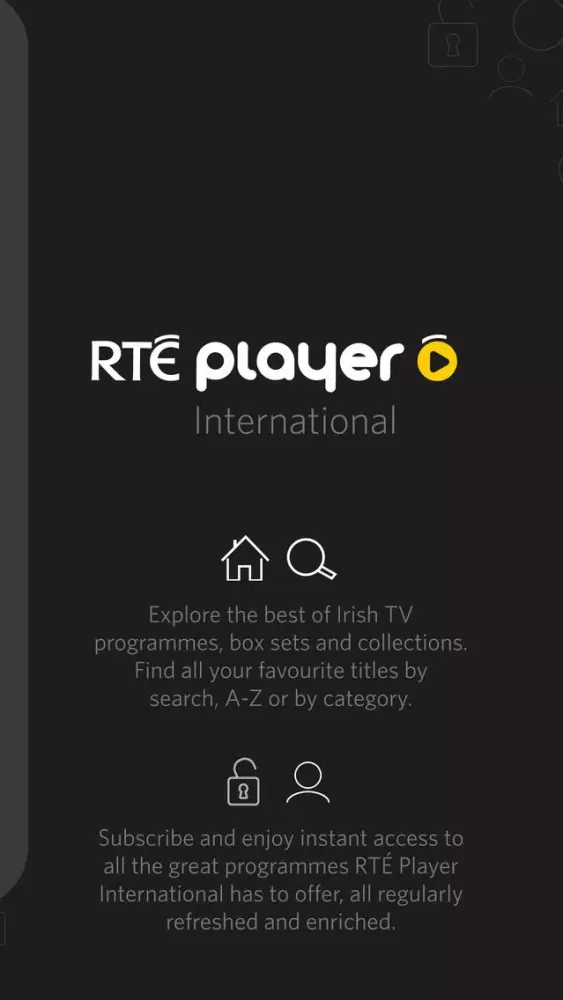 RTÉ Player International Screenshots