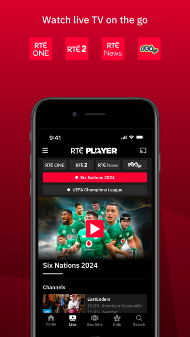 Capturas de pantalla de RTÉ Player