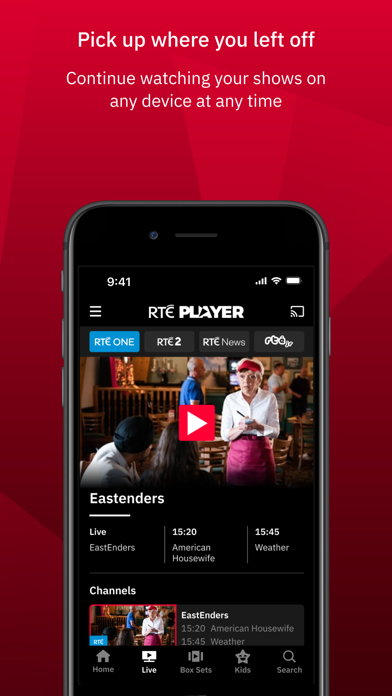 Capturas de pantalla de RTÉ Player