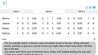 Capturas de tela do Volleyball Stats 9000