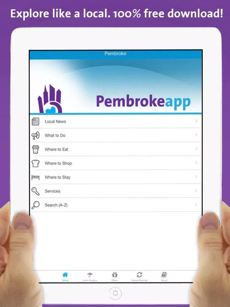 Tangkapan skrin Pembroke App – Local Business & Travel Guide iPad 