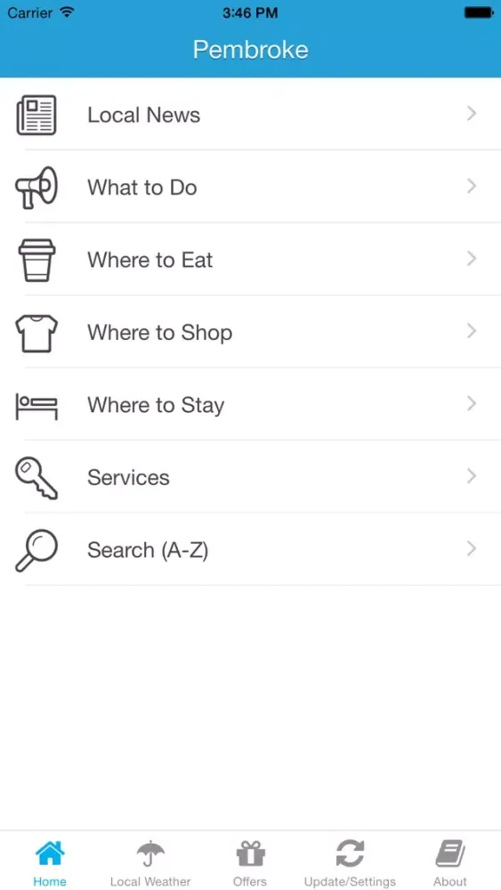 Tangkapan skrin Pembroke App – Local Business & Travel Guide