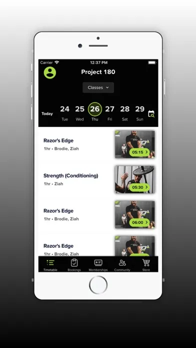 Project 180 App Ekran Görüntüleri