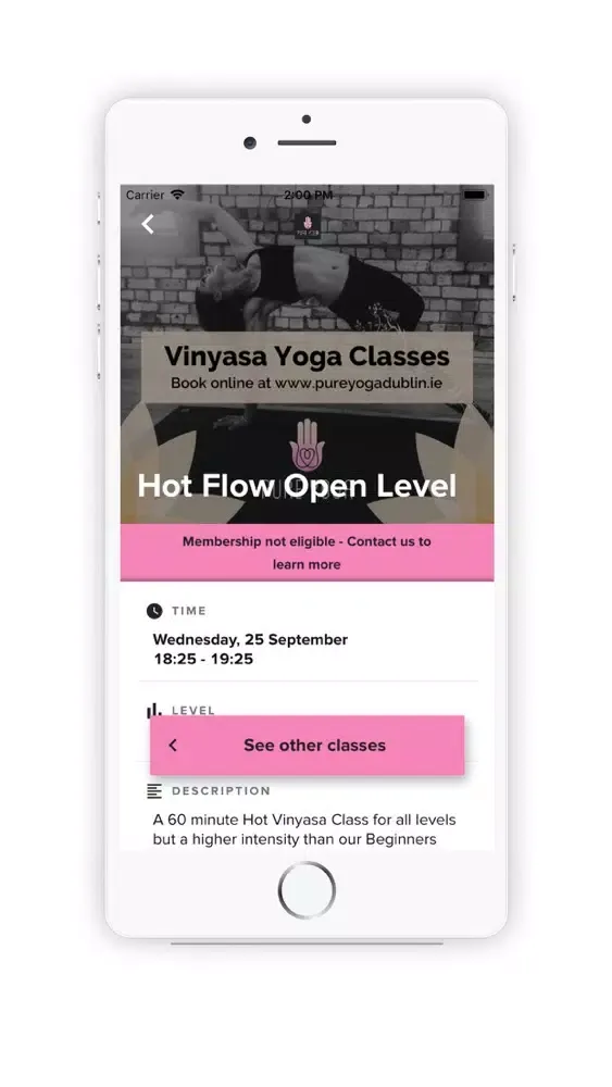 Pure Yoga App Screenshots