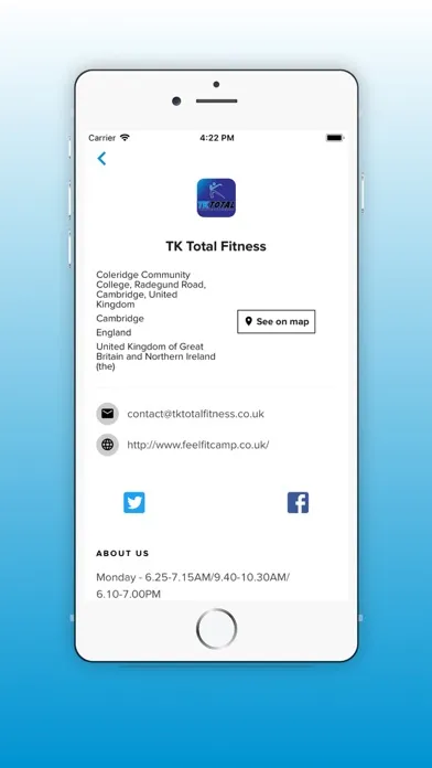 Captures d'écran de TK Total Fitness App