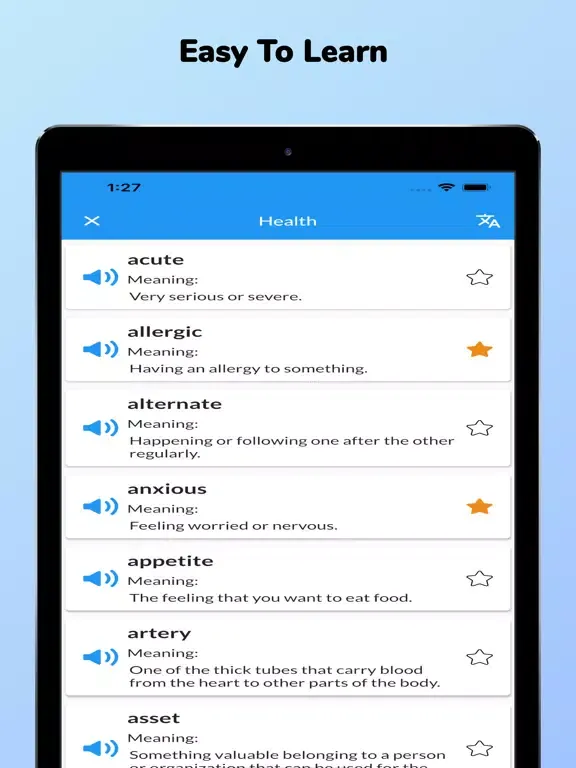 Captures d'écran de IELTS Advanced Words iPad 