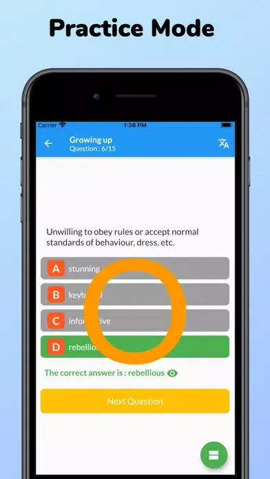 Captures d'écran de IELTS Advanced Words