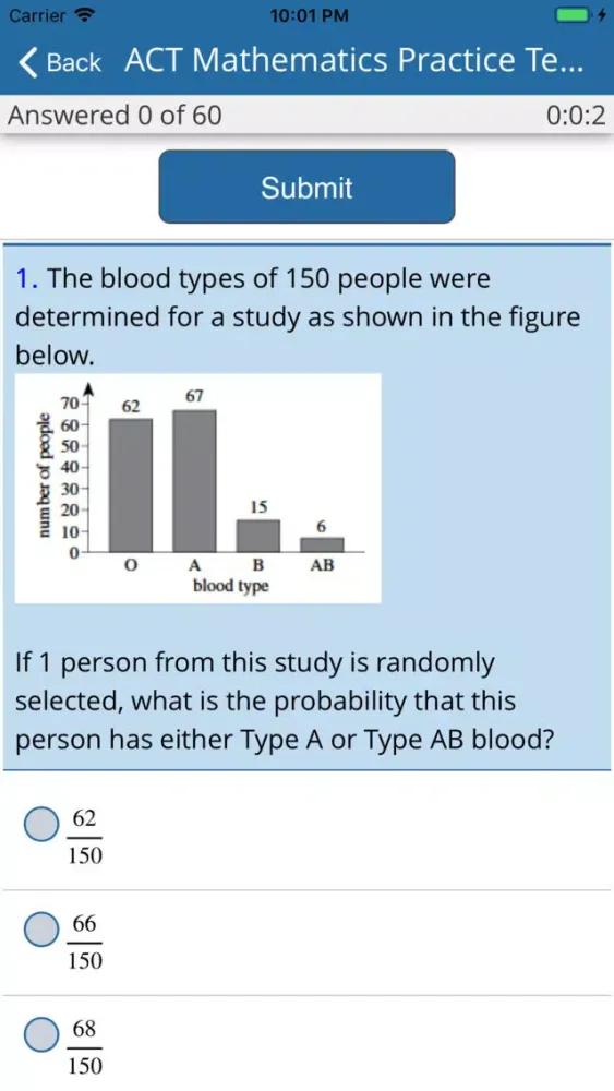 Ảnh chụp màn hình của ACT Practice Tests