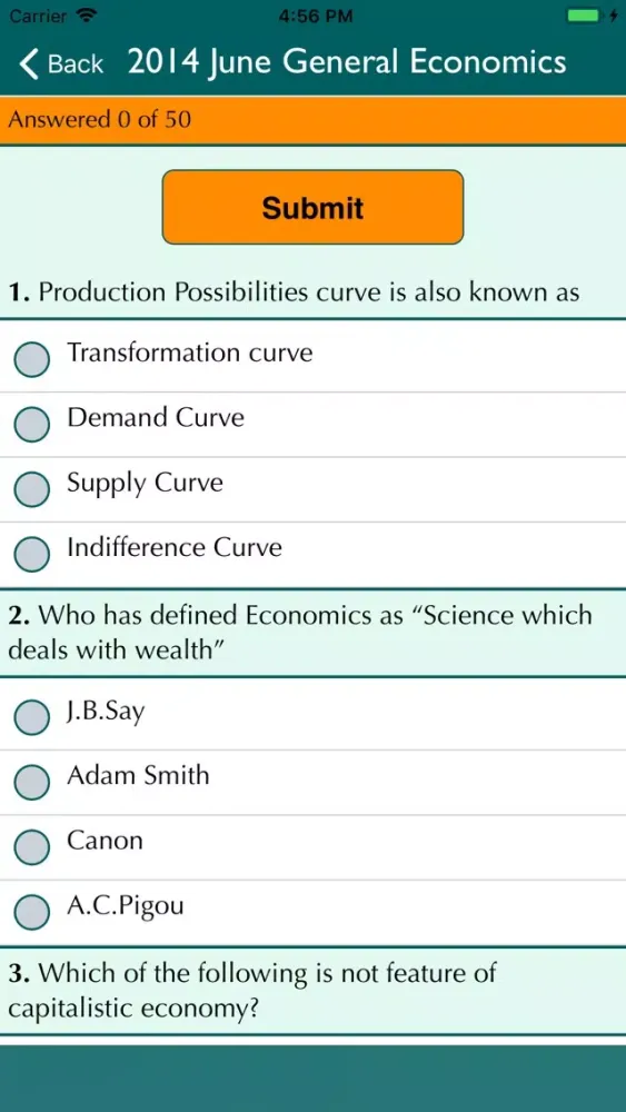 ภาพหน้าจอของ CA CPT Previous Papers