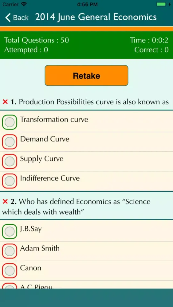 ภาพหน้าจอของ CA CPT Previous Papers