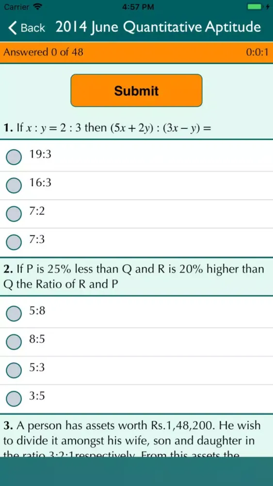 ภาพหน้าจอของ CA CPT Previous Papers