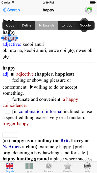 Скриншоты English Igbo best dictionary thesaurus - Bekee Igbo kasị mma akwụkwọ ọkọwa okwu
