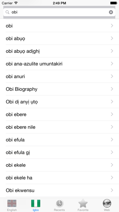 Скриншоты English Igbo best dictionary thesaurus - Bekee Igbo kasị mma akwụkwọ ọkọwa okwu