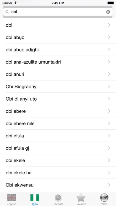 ภาพหน้าจอของ English Igbo best dictionary thesaurus - Bekee Igbo kasị mma akwụkwọ ọkọwa okwu