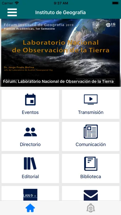 Capturas de tela do igg unam