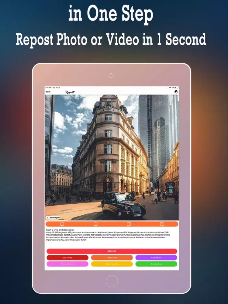 Repost Instant Save iPad  スクリーンショット