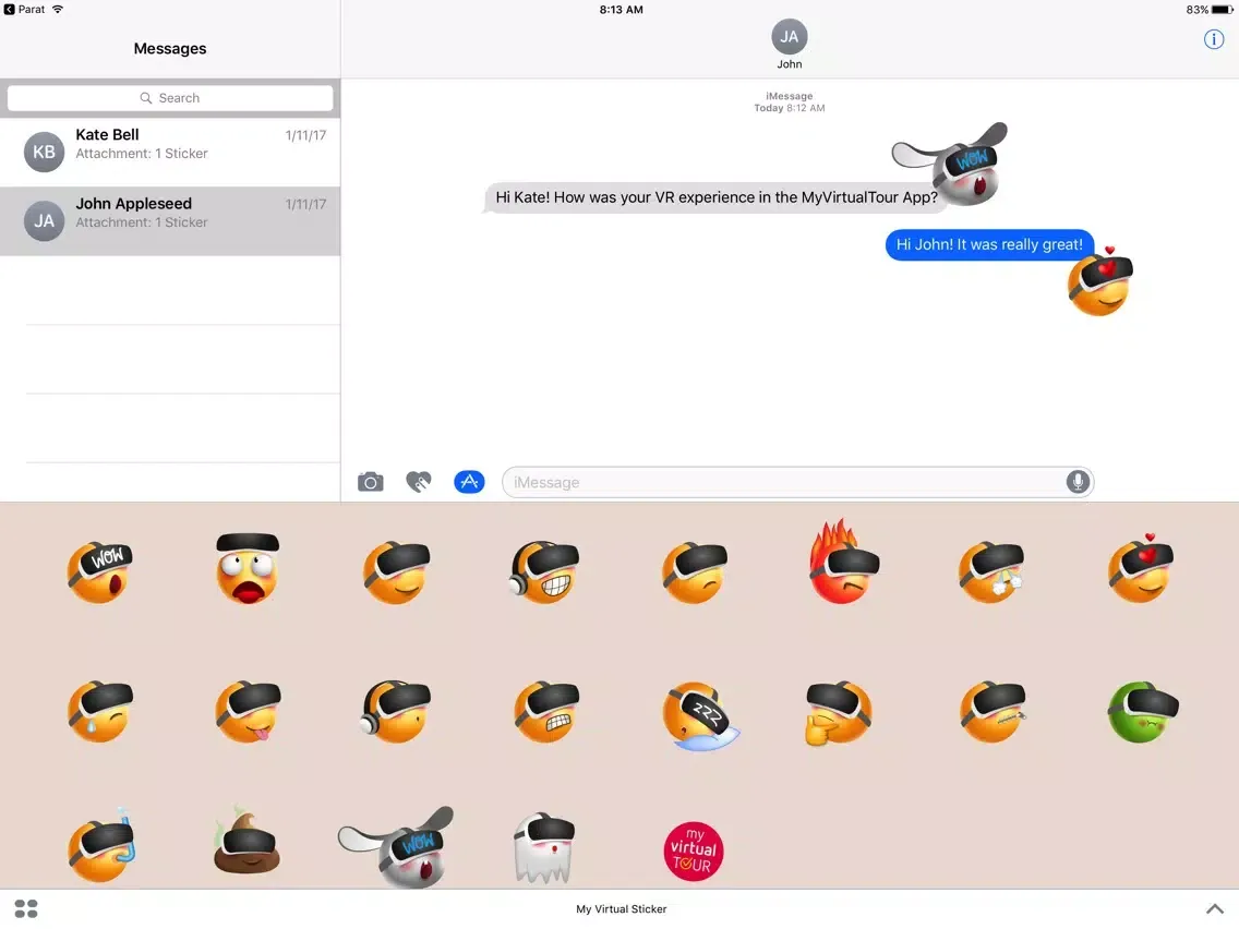 Ảnh chụp màn hình của My Virtual Sticker | VR Emoji mit Google Cardboard iPad 