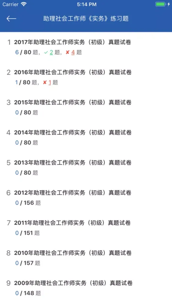Capturas de pantalla de 社会工作者考试题库2019版
