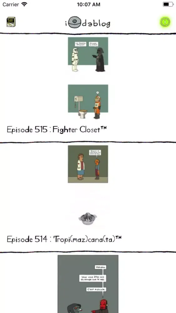 Capturas de tela do iOdablog