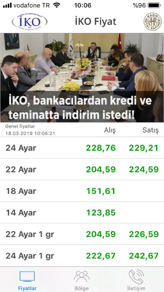 Tangkapan skrin IKO fiyat