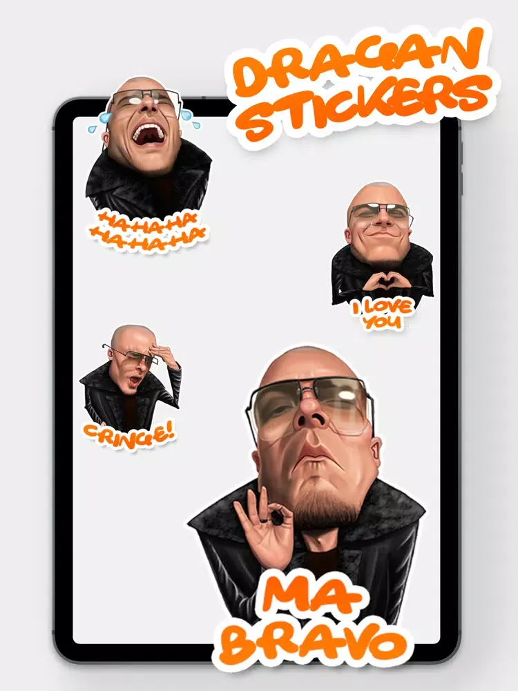 Tangkapan layar Dragan stickers iPad 