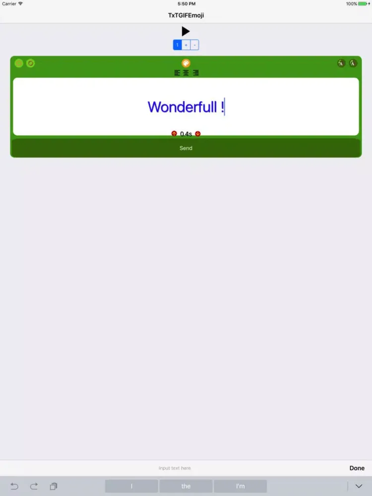 Capturas de tela do TxTGIFEmoji iPad