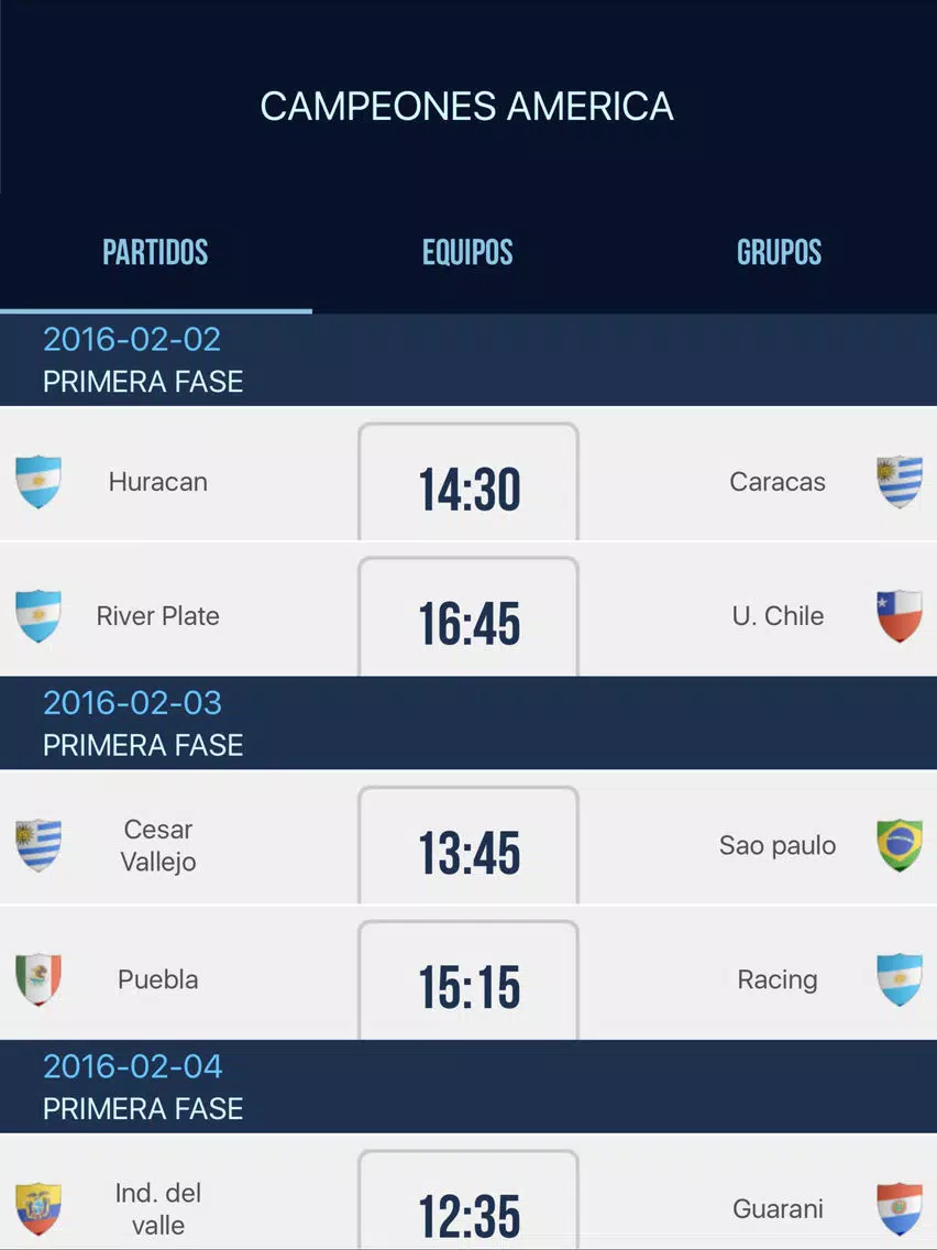Tangkapan layar Campeones America iPad 