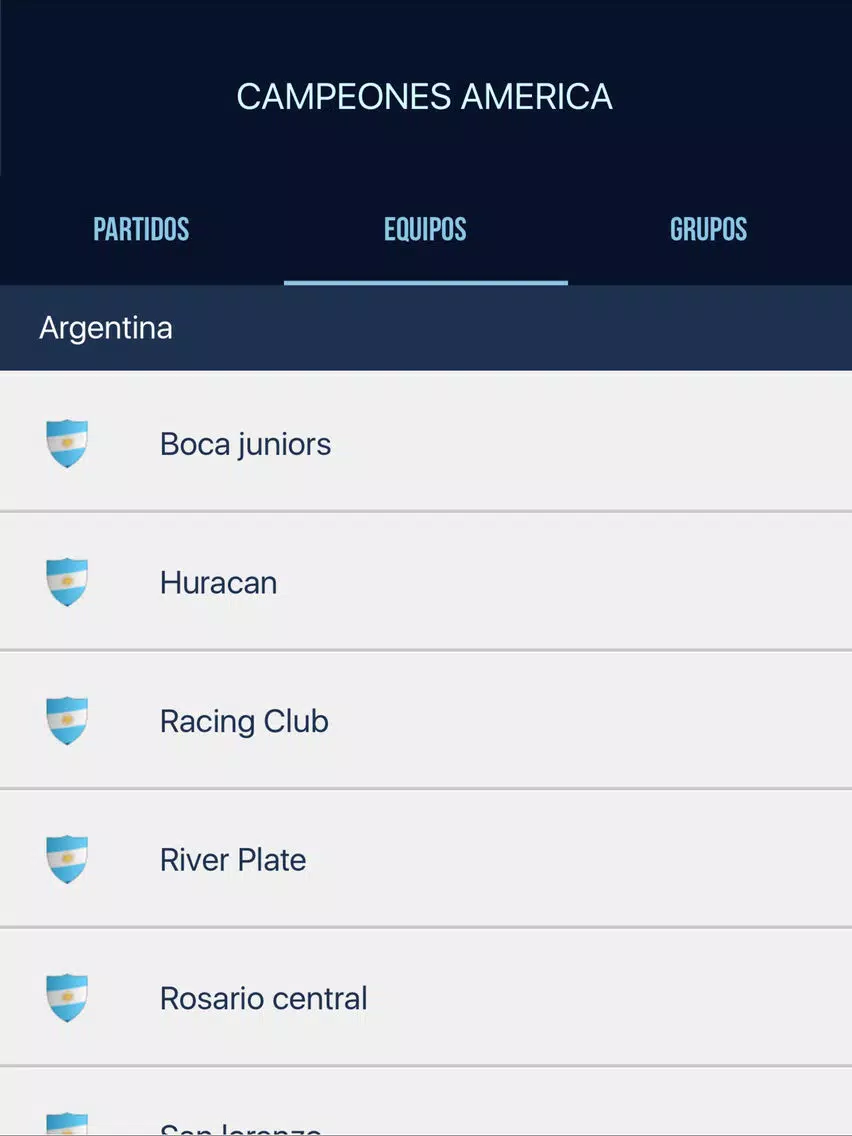 Tangkapan layar Campeones America iPad 