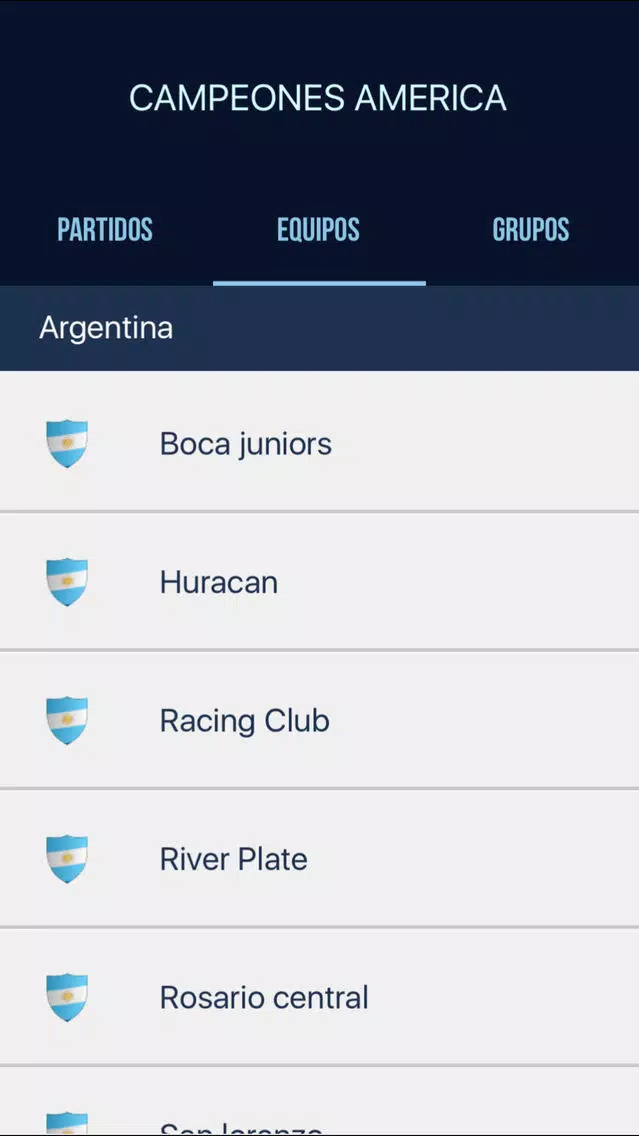 Tangkapan layar Campeones America