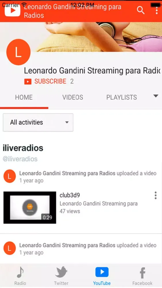 Ảnh chụp màn hình của ilive, servicios para radios